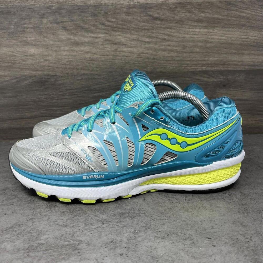 Saucony Hurricane 2 ISO Shoes Womens Size 10.5 Blue Green Sneakers
